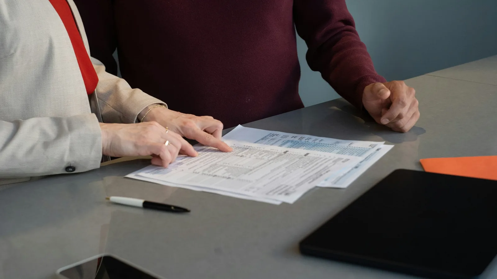 Mortgage paperwork being reviewed