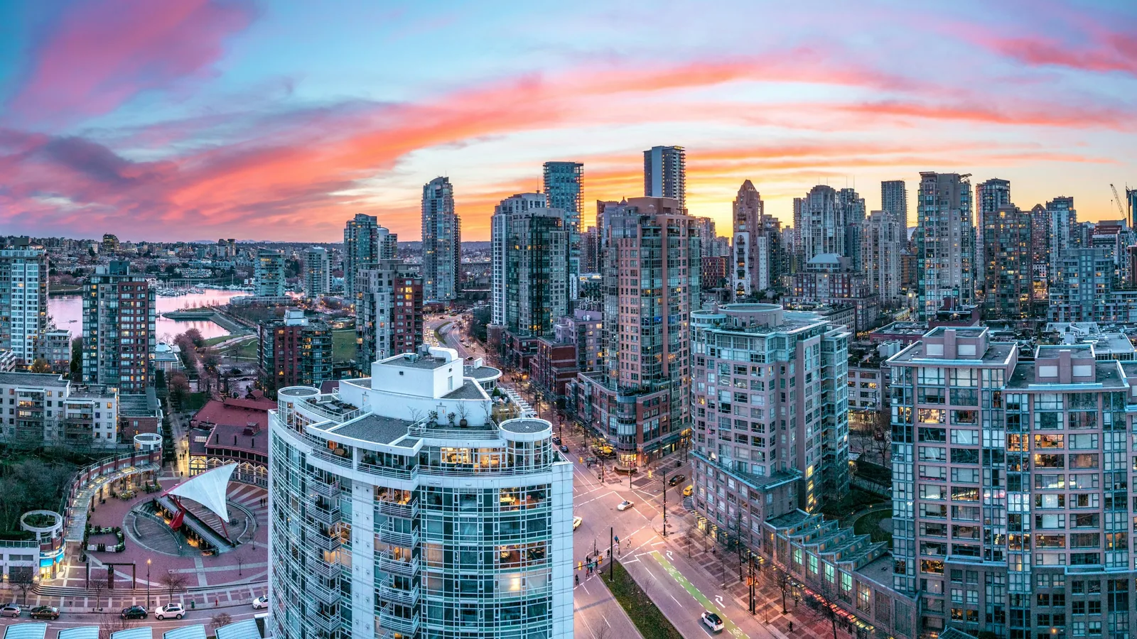Aerial photography of high-rise building in Vancouver