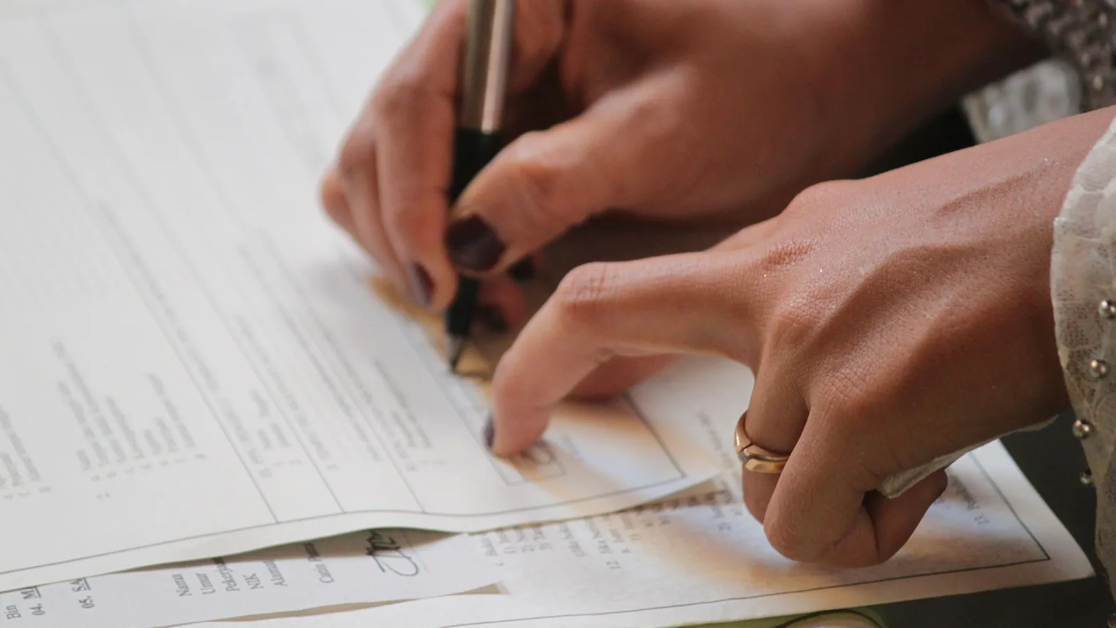 Mortgage paperwork being reviewed