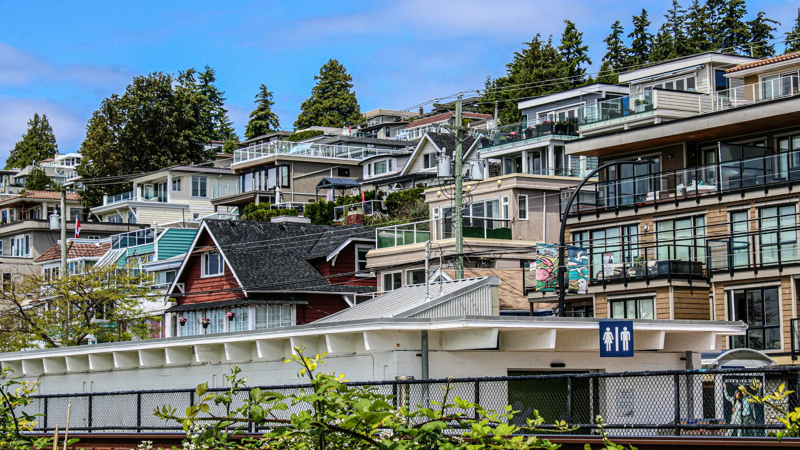 A bunch of buildings that are next to each other, the White Rock waterfront