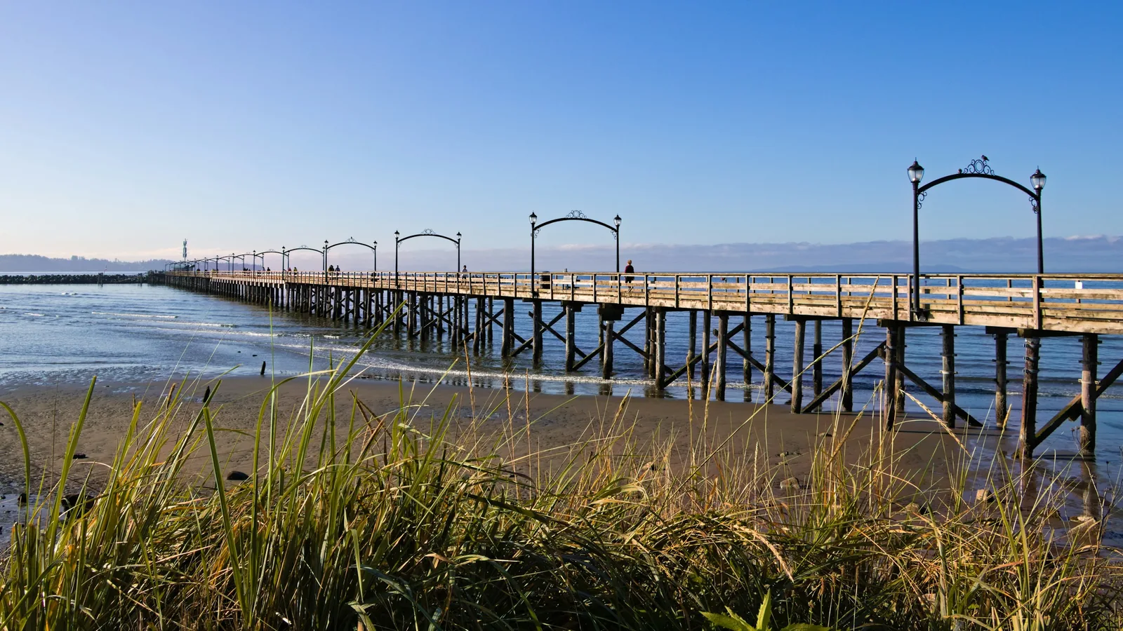 Canada's longest pier, at White Rock, BC, is 470 m (1542 ft) from start to end