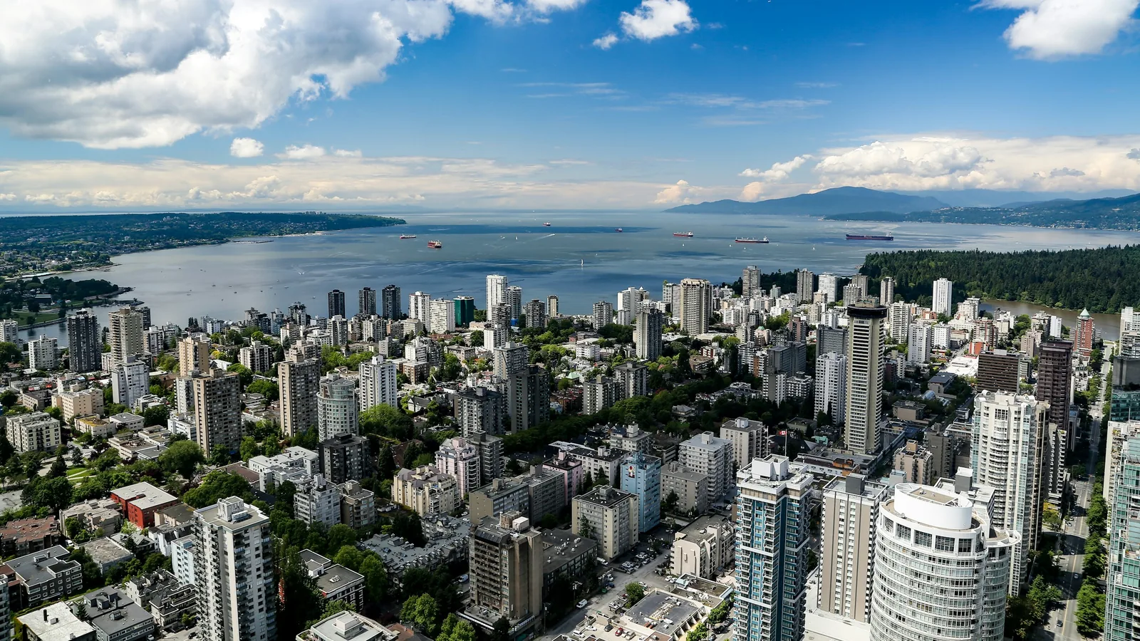Aerial photography of city buildings in Vancouver